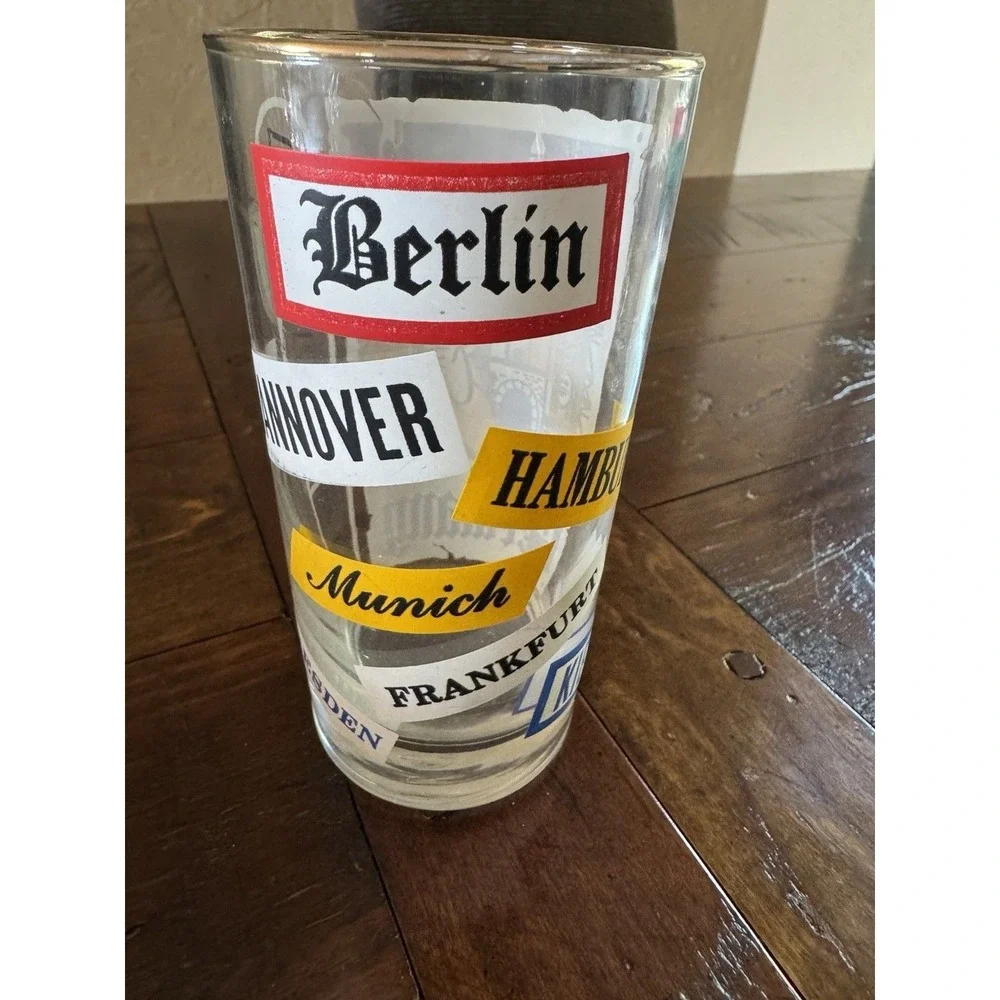 Libbey Coca-Cola Around the World‎ Glasses 12oz VTG 60s Italy France German UK